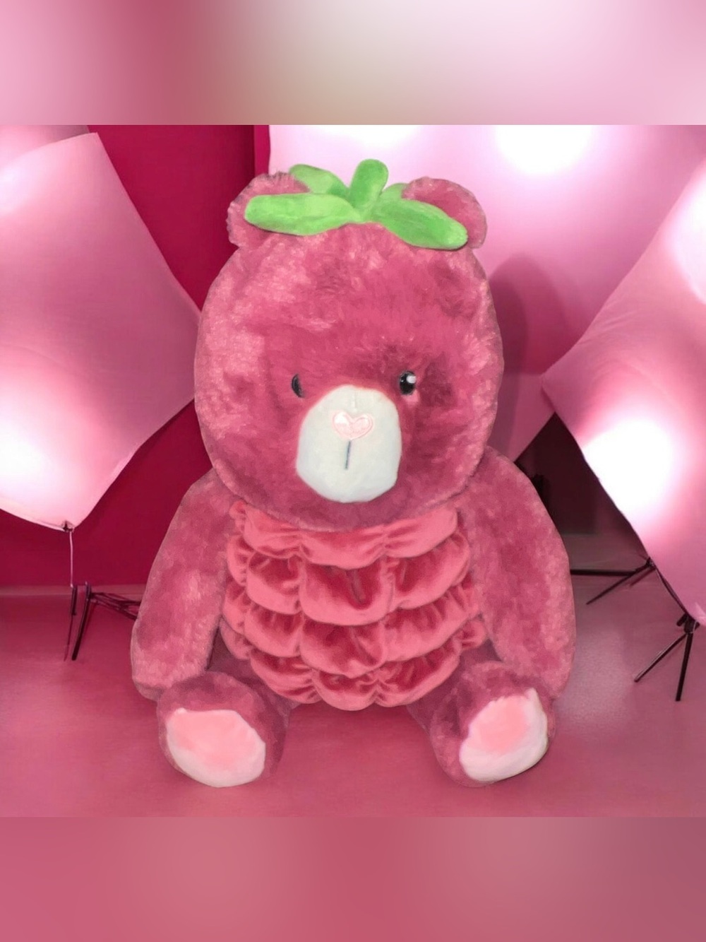 Gigglescape Raspbeary Bear 12" Plush Stuffed Animal Raspberry Pink